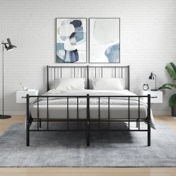 vidaXL væghængte sengeborde 2 stk. 35x35x20 cm hvid - Opbevaringsskabe
