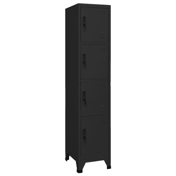 vidaXL skab 38x45x180 cm stål sort -  Opbevaringsskabe