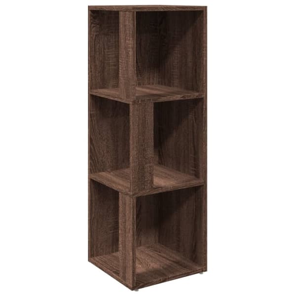 vidaXL hjørnereol 33x33x100 cm konstrueret Brun eg egetræsfarve -  Opbevaringsskabe