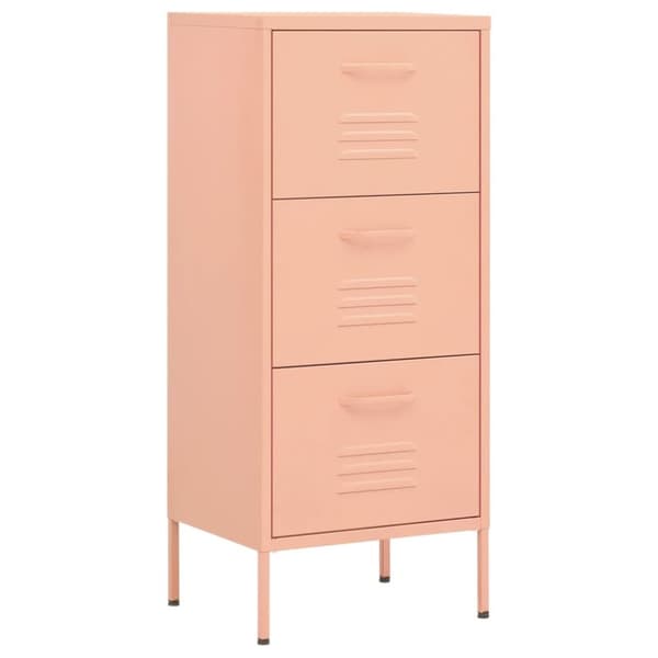 vidaXL opbevaringsskab 42,5x35x101,5 cm stål lyserød - Opbevaringsskabe