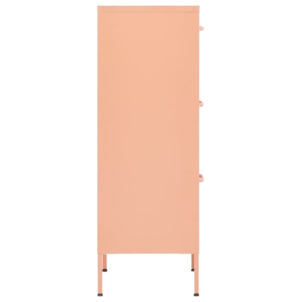 vidaXL opbevaringsskab 42,5x35x101,5 cm stål lyserød - Opbevaringsskabe