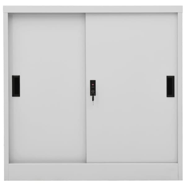 vidaXL Dokumentskåp med skjutdörr ljusgrå 90x40x90 cm stål -  Förvaringsskåp & garderober