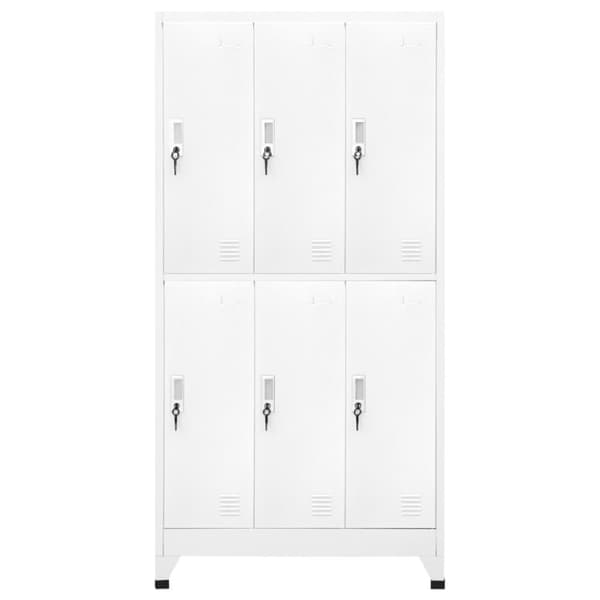 vidaXL lockerskab med 6 rum 90x45x180 cm grå - Opbevaringsskabe