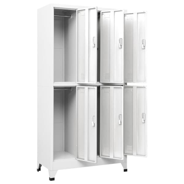 vidaXL lockerskab med 6 rum 90x45x180 cm grå -  Opbevaringsskabe