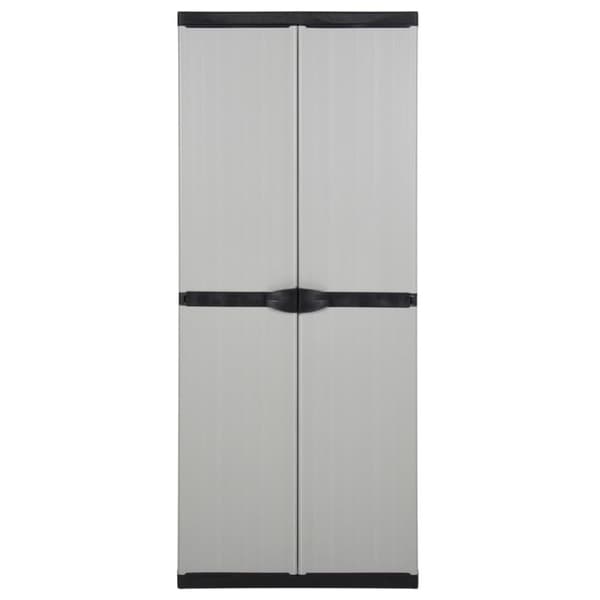 vidaXL Trädgårdsskåp 3 hyllor grå och svart 68x40x168 cm -  Förvaringsskåp & garderober