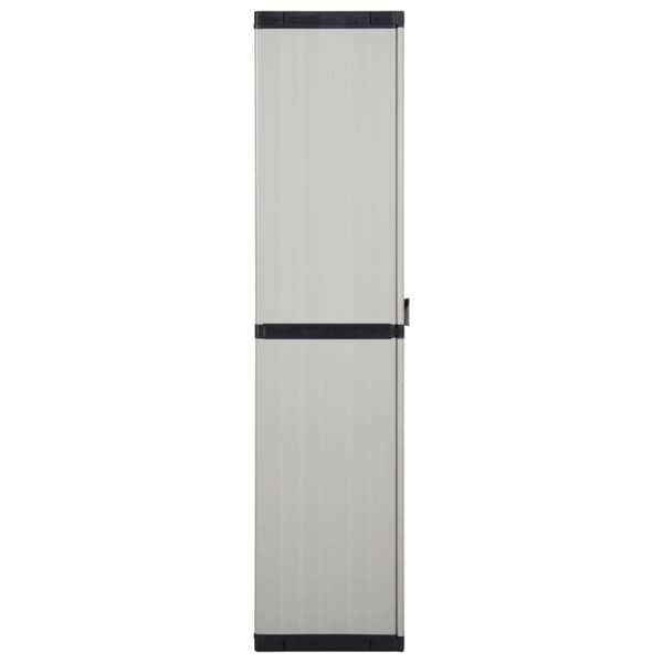 vidaXL Trädgårdsskåp 3 hyllor grå och svart 68x40x168 cm -  Förvaringsskåp & garderober