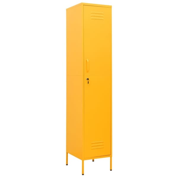 vidaXL skab 35x46x180 cm stål sennepsgul - Opbevaringsskabe