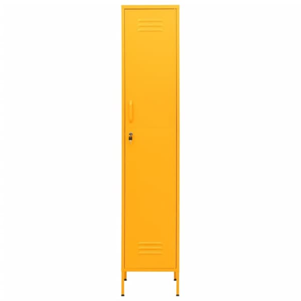 vidaXL skab 35x46x180 cm stål sennepsgul - Opbevaringsskabe