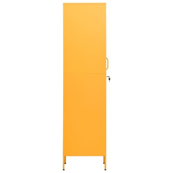 vidaXL skab 35x46x180 cm stål sennepsgul - Opbevaringsskabe