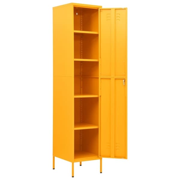 vidaXL skab 35x46x180 cm stål sennepsgul - Opbevaringsskabe