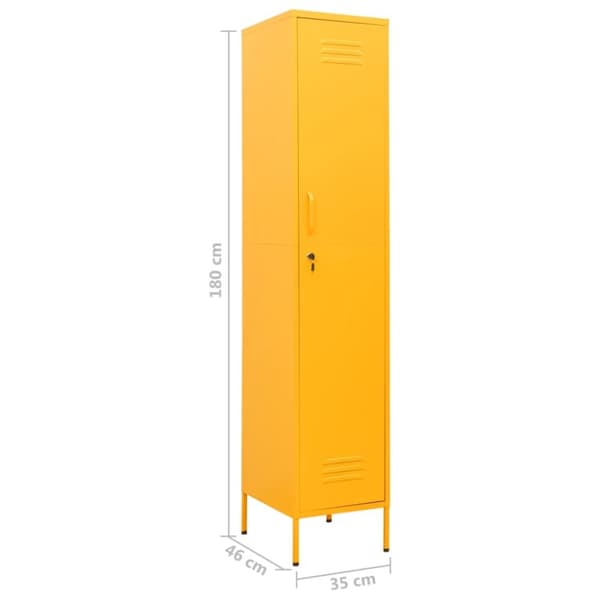 vidaXL skab 35x46x180 cm stål sennepsgul - Opbevaringsskabe