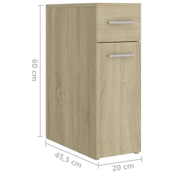 vidaXL Apoteksskåp sonoma-ek 20x45,5x60 cm konstruerat trä - Förvaringsskåp & garderober
