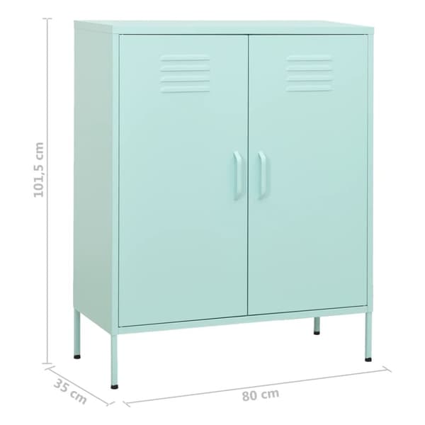 vidaXL Varastokaappi minttu 80x35x101,5 cm teräs - Säilytys- & lukkokaapit