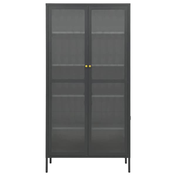 vidaXL udstillingsskab 90x40x180 cm stål og hærdet glas antracitgrå -  Opbevaringsskabe