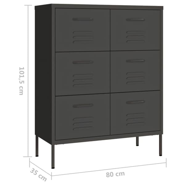 vidaXL Lipasto antrasiitti 80x35x101,5 cm teräs - Säilytys- & lukkokaapit