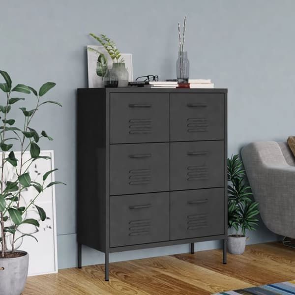 vidaXL Lipasto antrasiitti 80x35x101,5 cm teräs - Säilytys- & lukkokaapit