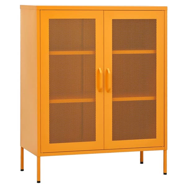 vidaXL opbevaringsskab 80x35x101,5 cm stål sennepsgul - Opbevaringsskabe