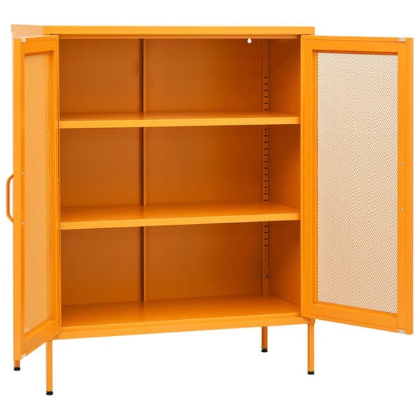 vidaXL opbevaringsskab 80x35x101,5 cm stål sennepsgul - Opbevaringsskabe