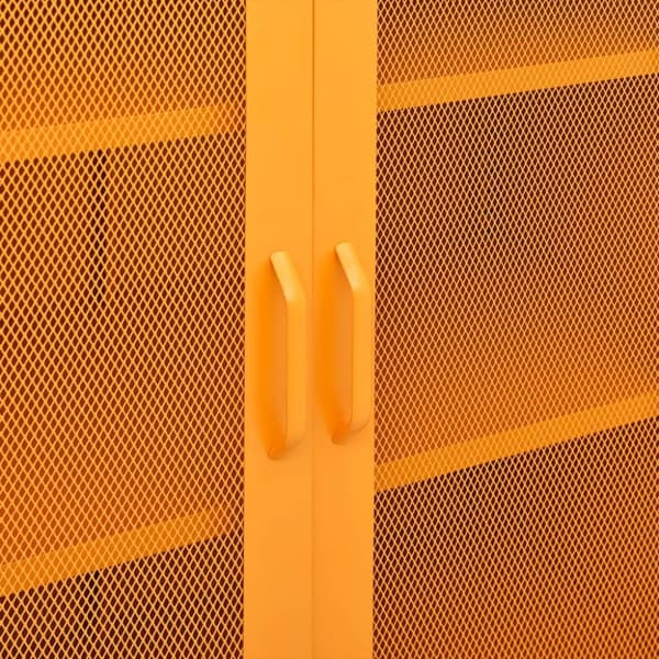 vidaXL opbevaringsskab 80x35x101,5 cm stål sennepsgul - Opbevaringsskabe