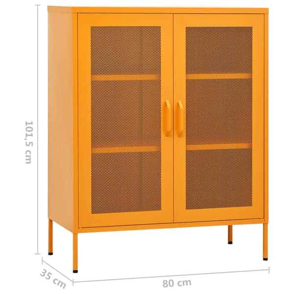 vidaXL opbevaringsskab 80x35x101,5 cm stål sennepsgul - Opbevaringsskabe
