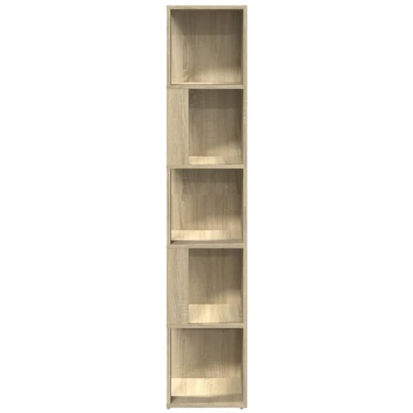 vidaXL hjørnereol 33x33x164,5 cm spånplade sonoma-eg - Opbevaringsskabe