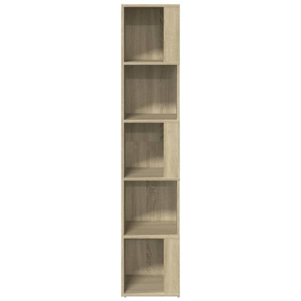 vidaXL hjørnereol 33x33x164,5 cm spånplade sonoma-eg - Opbevaringsskabe