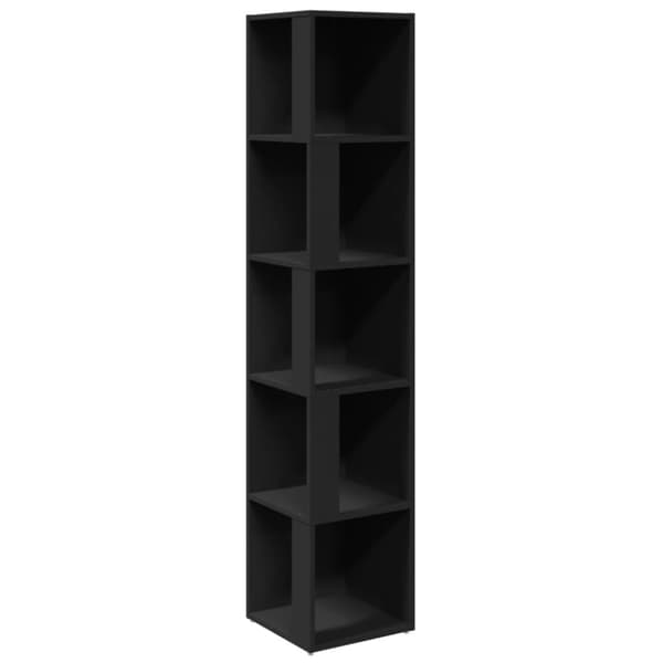 vidaXL hjørnereol 33x33x164,5 cm spånplade sort -  Opbevaringsskabe