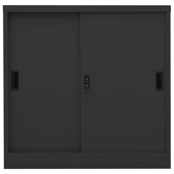 vidaXL Dokumentskåp med skjutdörr antracit 90x40x90 cm stål -  Förvaringsskåp & garderober
