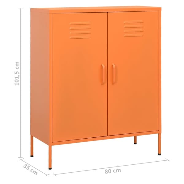 vidaXL Förvaringsskåp orange 80x35x101,5 cm stål - Förvaringsskåp & garderober