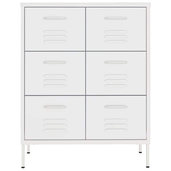 vidaXL Byrå vit 80x35x101,5 cm stål - Förvaringsskåp & garderober