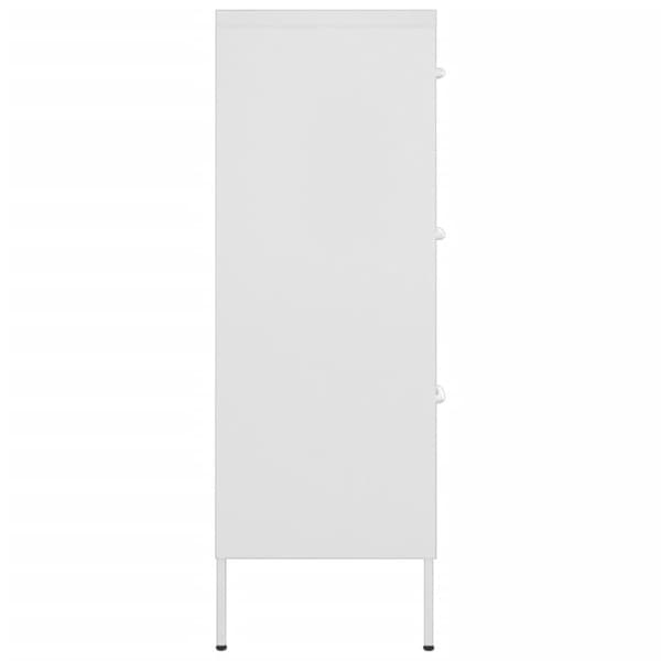 vidaXL Byrå vit 80x35x101,5 cm stål - Förvaringsskåp & garderober