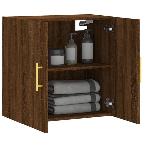 vidaXL vægskab 60x31x60 cm konstrueret træ brun egetræsfarve - Opbevaringsskabe