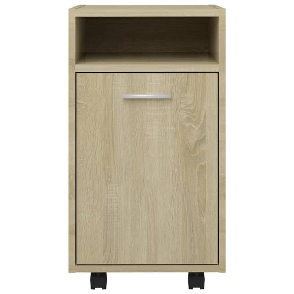 vidaXL sideskab med hjul 33x38x60 cm spånplade sonoma-eg - Opbevaringsskabe