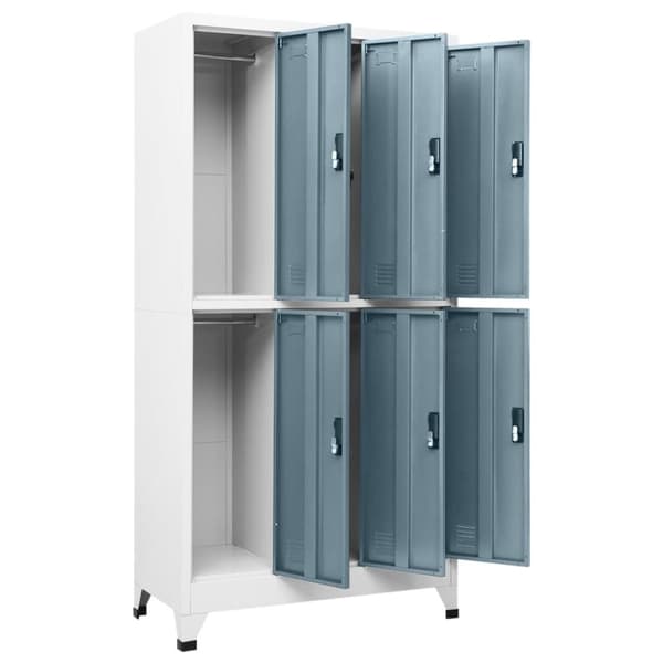 vidaXL skab 90x45x180 cm stål lysegrå og mørkegrå -  Opbevaringsskabe