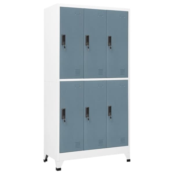 vidaXL skab 90x45x180 cm stål lysegrå og mørkegrå -  Opbevaringsskabe