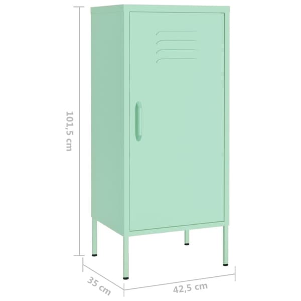 vidaXL Varastokaappi minttu 42,5x35x101,5 cm teräs - Säilytys- & lukkokaapit