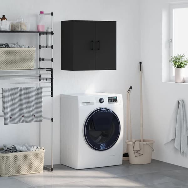 vidaXL vægskab 60x31x60 cm konstrueret træ sort - Opbevaringsskabe