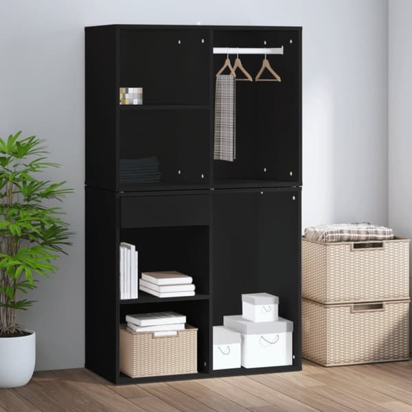 vidaXL skab 80x40x65 cm konstrueret træ sort - Opbevaringsskabe
