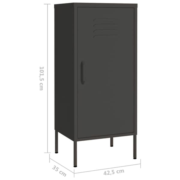 vidaXL opbevaringsskab 42,5x35x101,5 cm stål antracitgrå - Opbevaringsskabe