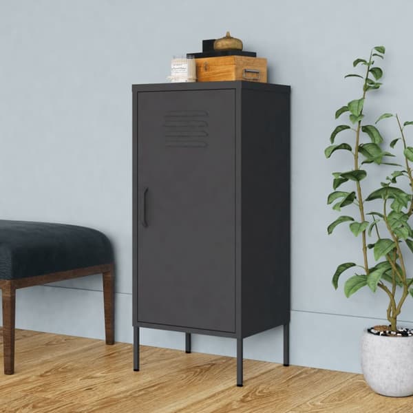 vidaXL opbevaringsskab 42,5x35x101,5 cm stål antracitgrå - Opbevaringsskabe
