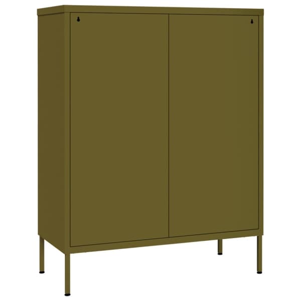 vidaXL kommode 80x35x101,5 cm stål olivengrøn - Opbevaringsskabe