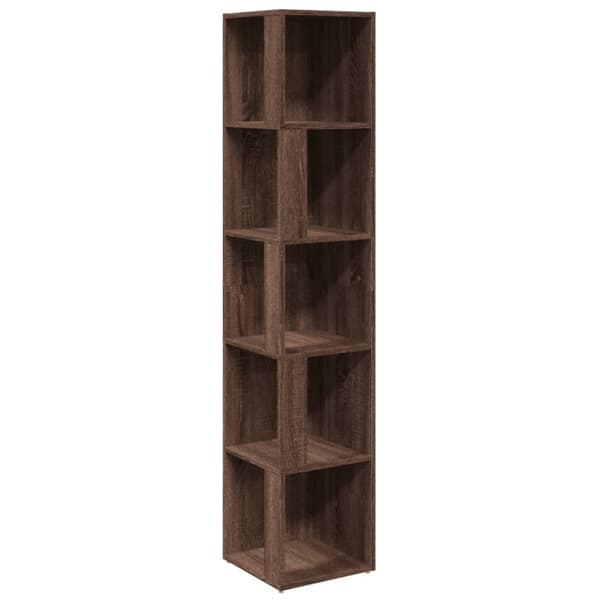 vidaXL hjørnereol 33x33x164,5 cm konstrueret Brun eg egetræsfarve -  Opbevaringsskabe