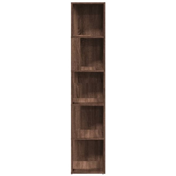 vidaXL hjørnereol 33x33x164,5 cm konstrueret Brun eg egetræsfarve -  Opbevaringsskabe