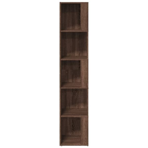 vidaXL hjørnereol 33x33x164,5 cm konstrueret Brun eg egetræsfarve -  Opbevaringsskabe