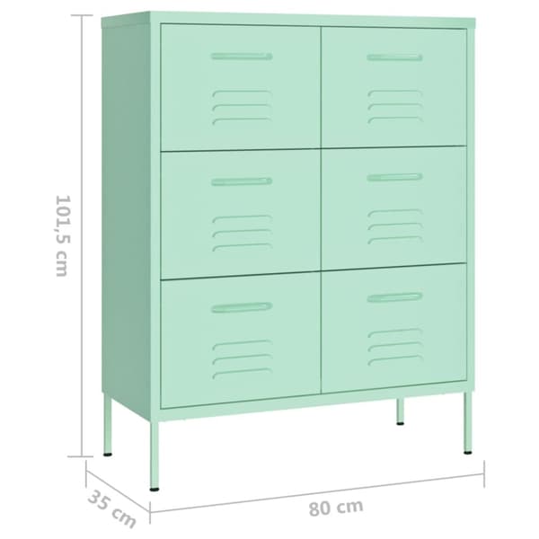 vidaXL Lipasto minttu 80x35x101,5 cm teräs - Säilytys- & lukkokaapit
