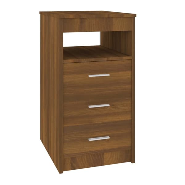 vidaXL skuffeskab 40x50x76 cm konstrueret træ brun egetræ -  Opbevaringsskabe