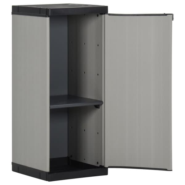 vidaXL haveskab 35x40x85 cm 1 hylde grå og sort -  Opbevaringsskabe