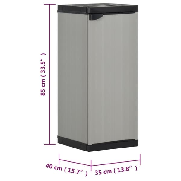 vidaXL haveskab 35x40x85 cm 1 hylde grå og sort -  Opbevaringsskabe