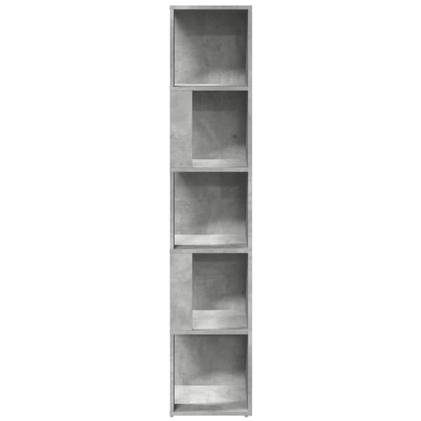 vidaXL hjørnereol 33x33x164,5 cm spånplade betongrå - Opbevaringsskabe