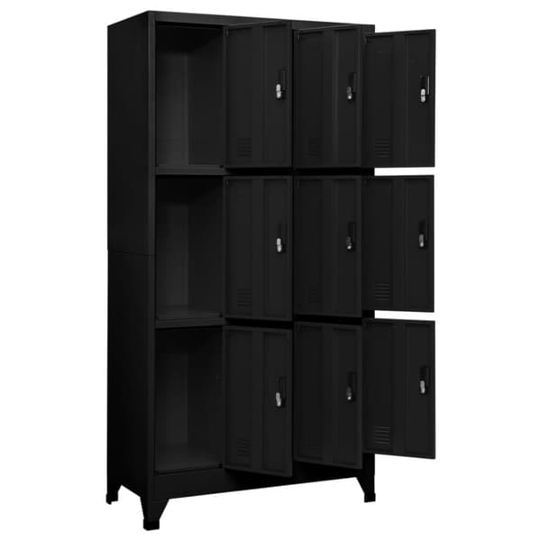 vidaXL skab 90x45x180 cm stål sort - Opbevaringsskabe